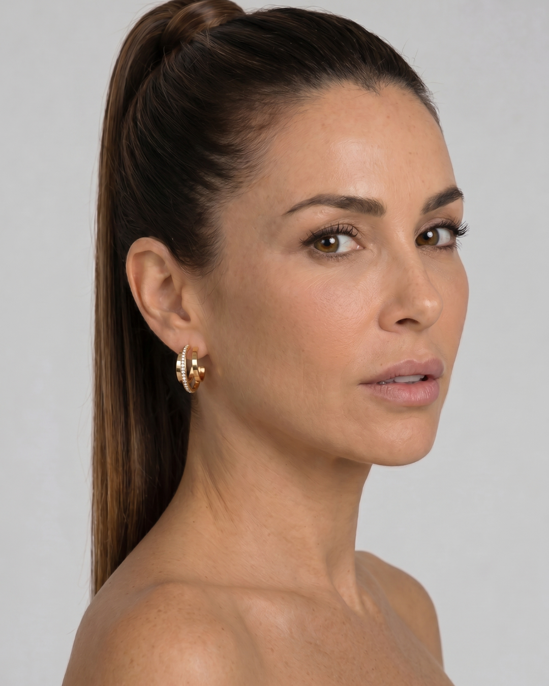 Pendientes Argolla Cristal